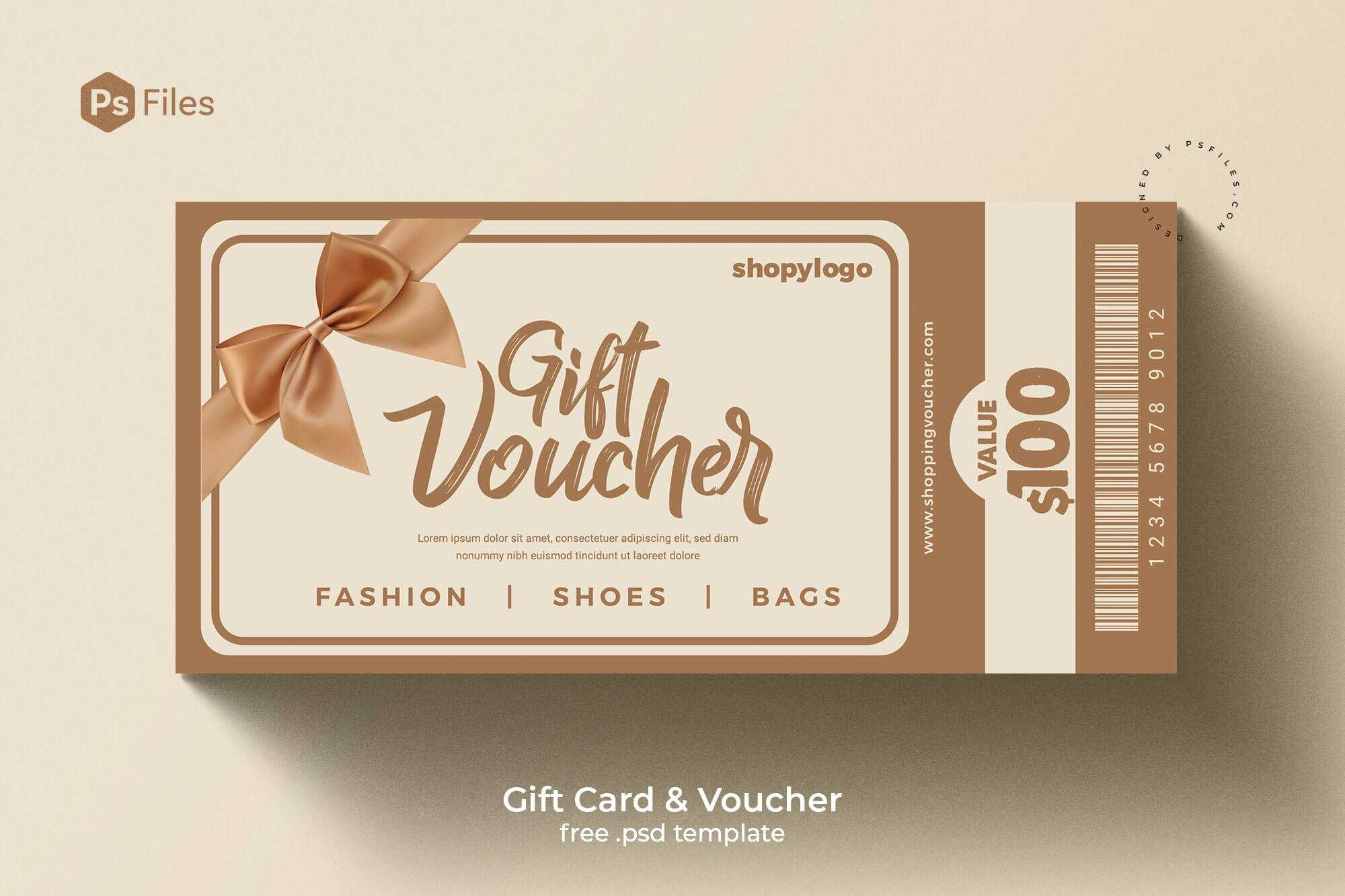 Free Fashion Brand Gift Card Voucher PSD Template
