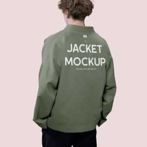 Free Fashion Jacket Back View Mockup PSD