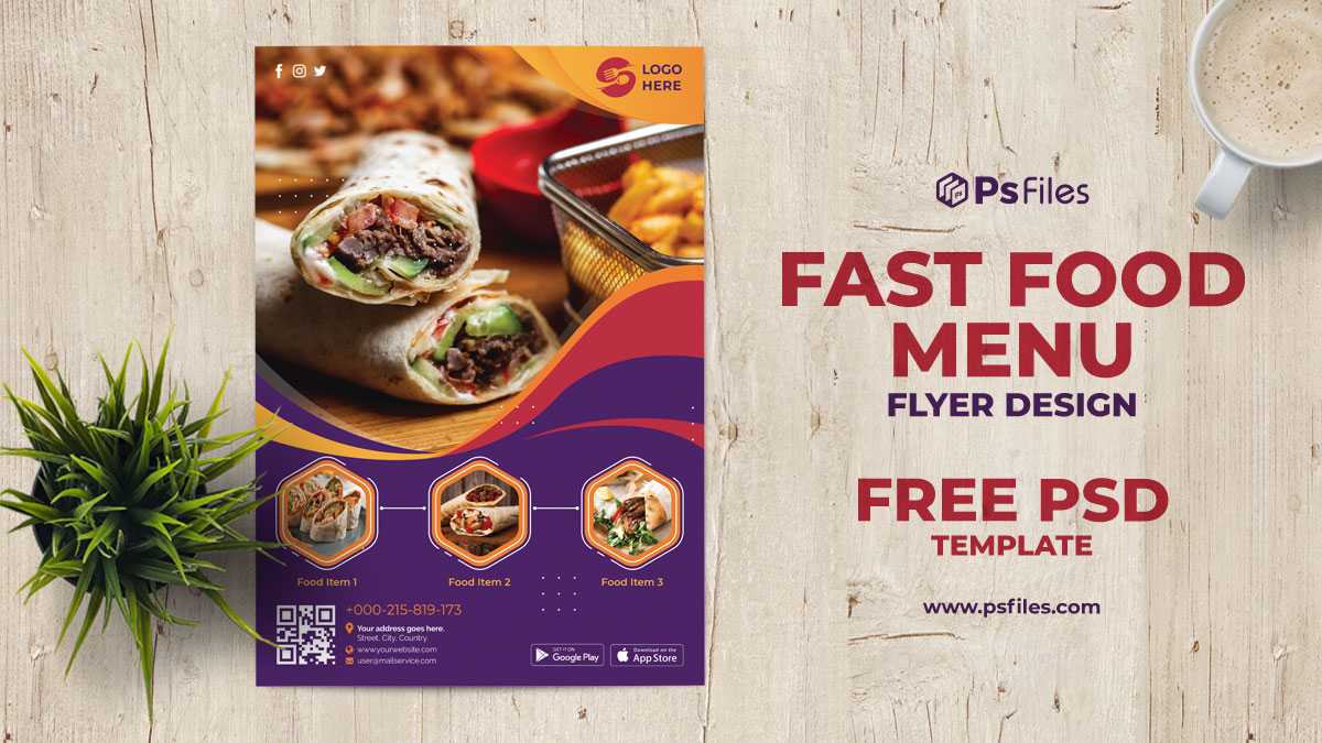Free Fast Food Menu PSD Flyer Template