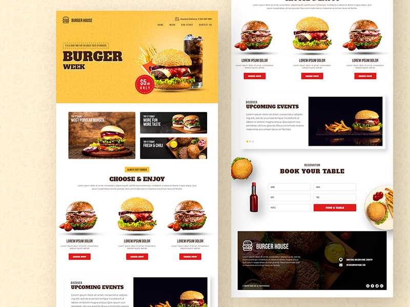Free Fast Food Website Template PSD