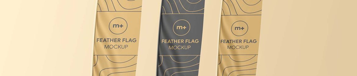 Free Feather Flag Mockup PSD
