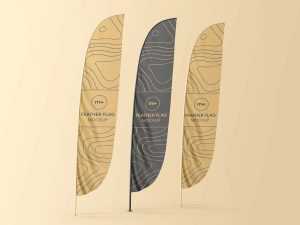 Free Feather Flag Mockup PSD