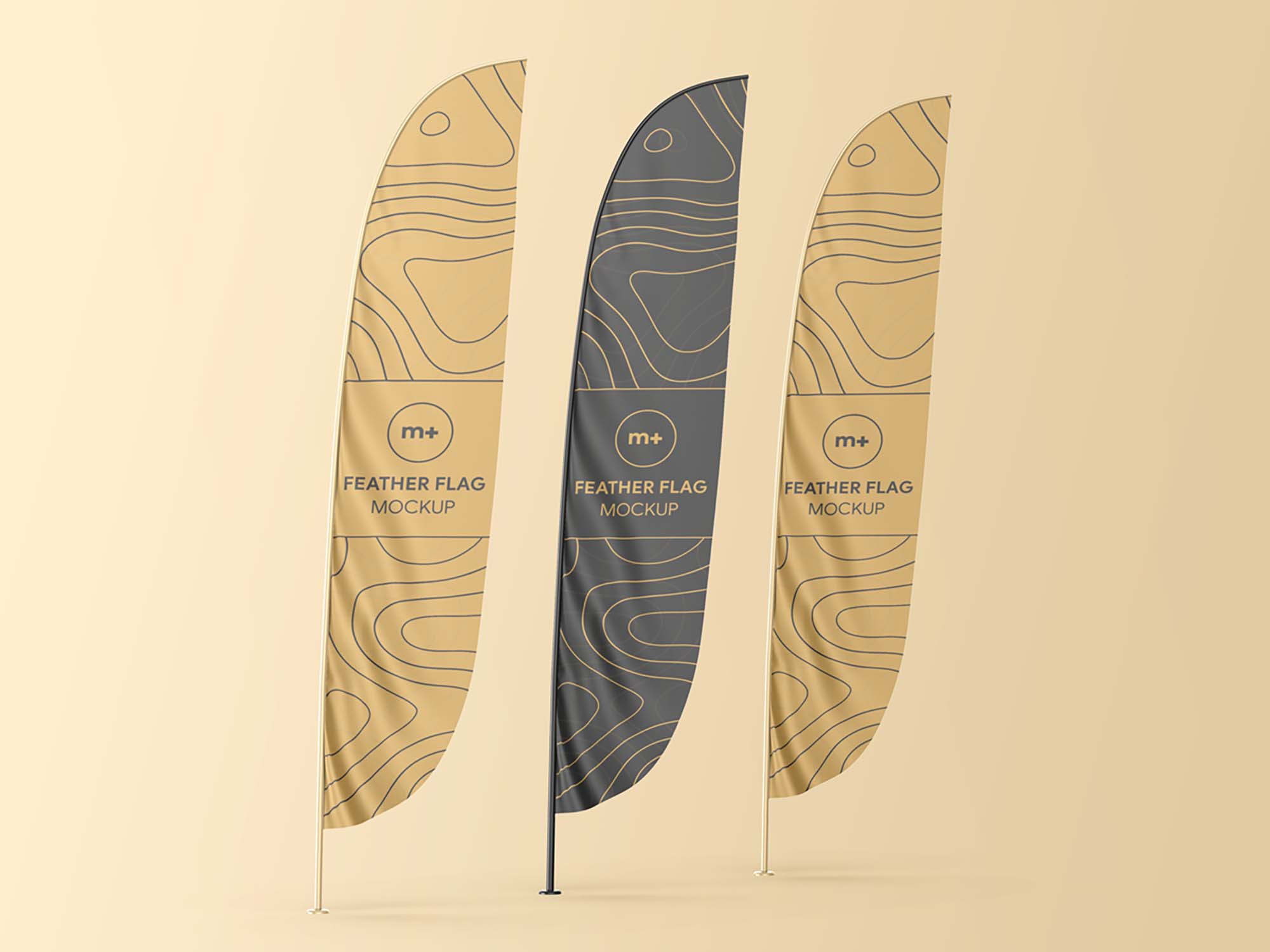 Free Feather Flag Mockup PSD