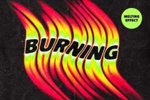 Free Fiery Melting Burning Gradient Map PSD Text Effect File