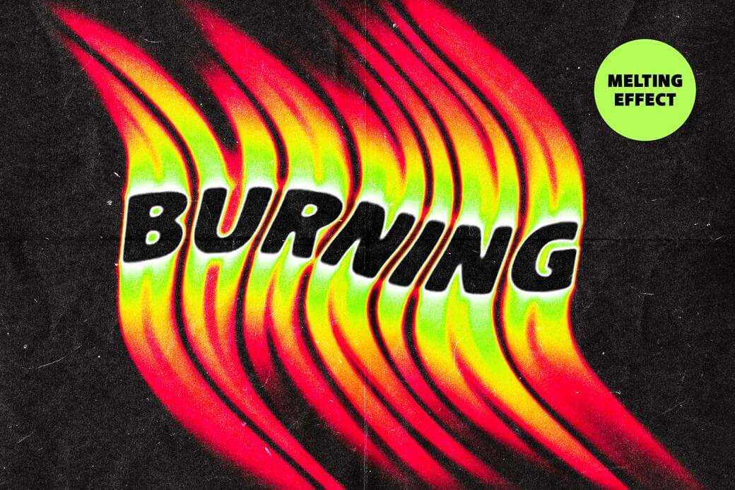 Free Fiery Melting Burning Gradient Map PSD Text Effect File