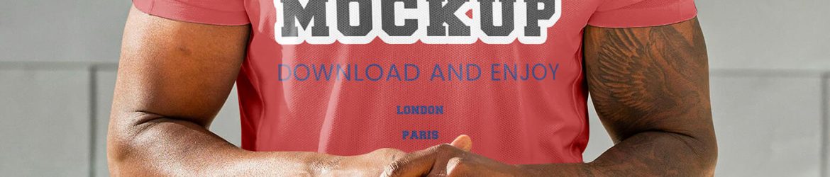 Free Fitness Sports Man T-Shirt Mockup PSD
