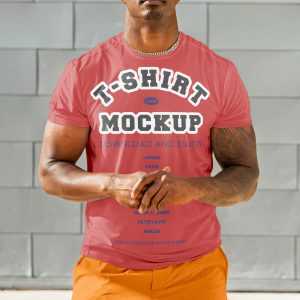 Free Fitness Sports Man T-Shirt Mockup PSD