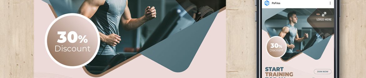 Free Fitness Training Social Media Post Design PSD Template 03