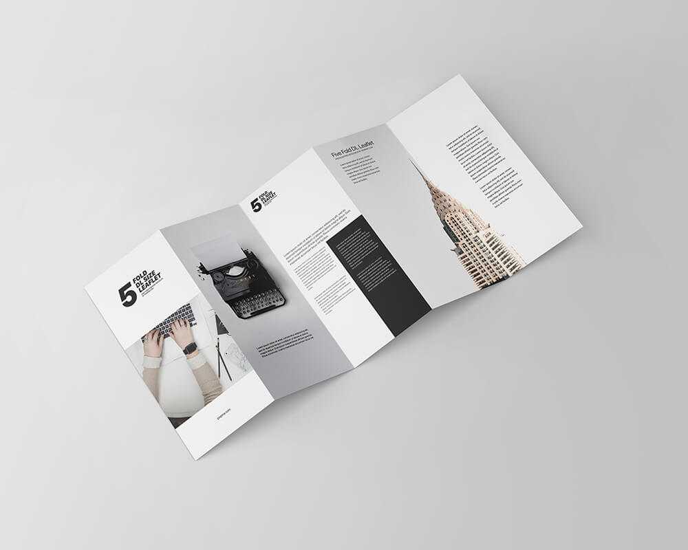 Free Five Fold DL Leaflet Mockup PSD
