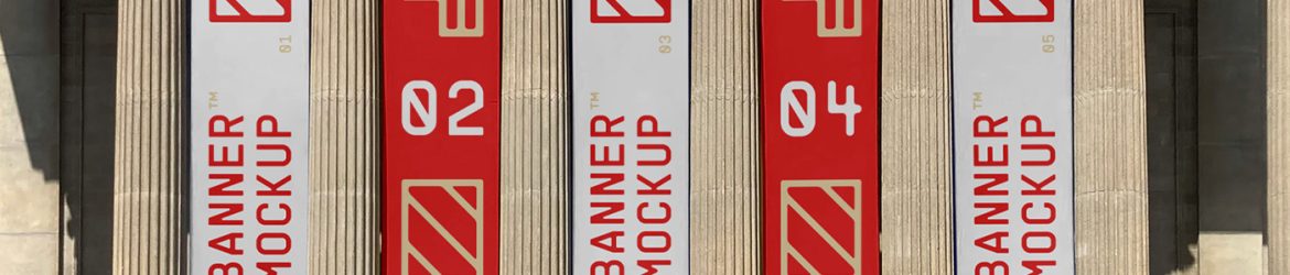 Free Five Hanging Banner Mockups
