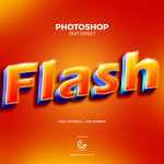 Free Flash Line and Extrude Photoshop Text Effect PSD