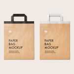 Free Flattened Paper Bag Mockups PSD set