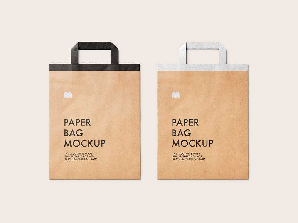 Free Flattened Paper Bag Mockups PSD set