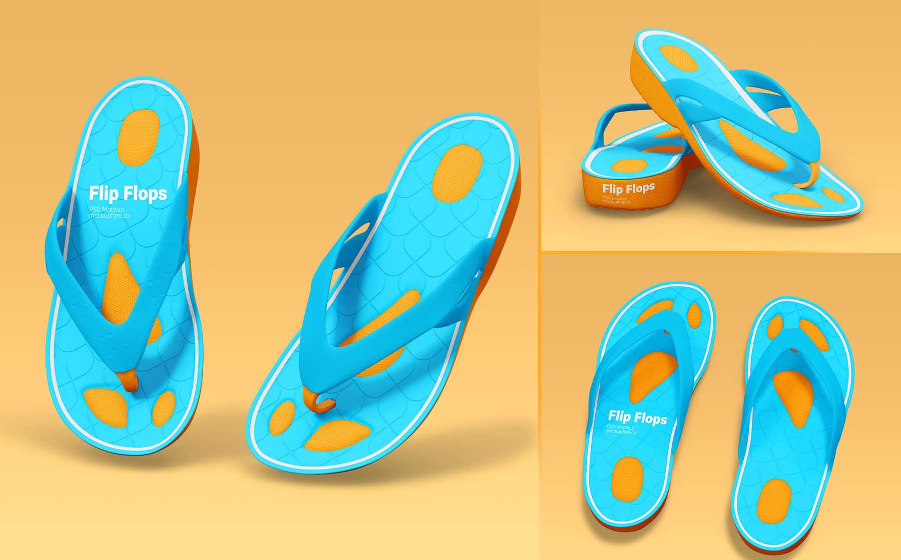 Free Flip Flops Mockups 3 PSD set - Free Mock-ups PSD | PsFiles
