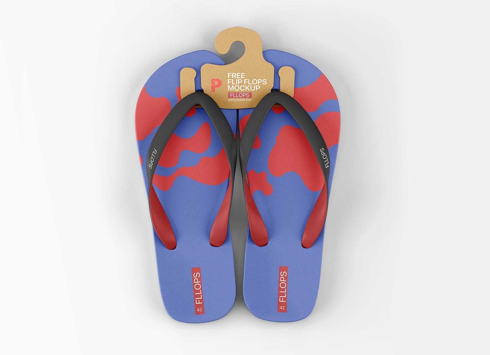 Free Flip Flops / Slipper Mockup with Hanging Tag PSD - Free Mock-ups PSD | PsFiles