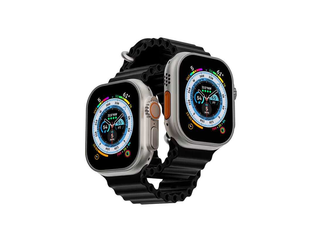 Free Floating Apple Watch Ultra Mockup PSD