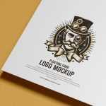 Free Floating Card Logo Mockup PSD