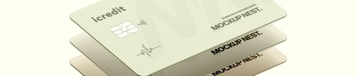 Free Floating Credit Card Mockup