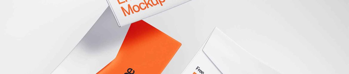 Free Floating Envelope Mockups PSD Free Floating Envelope Mockups PSD