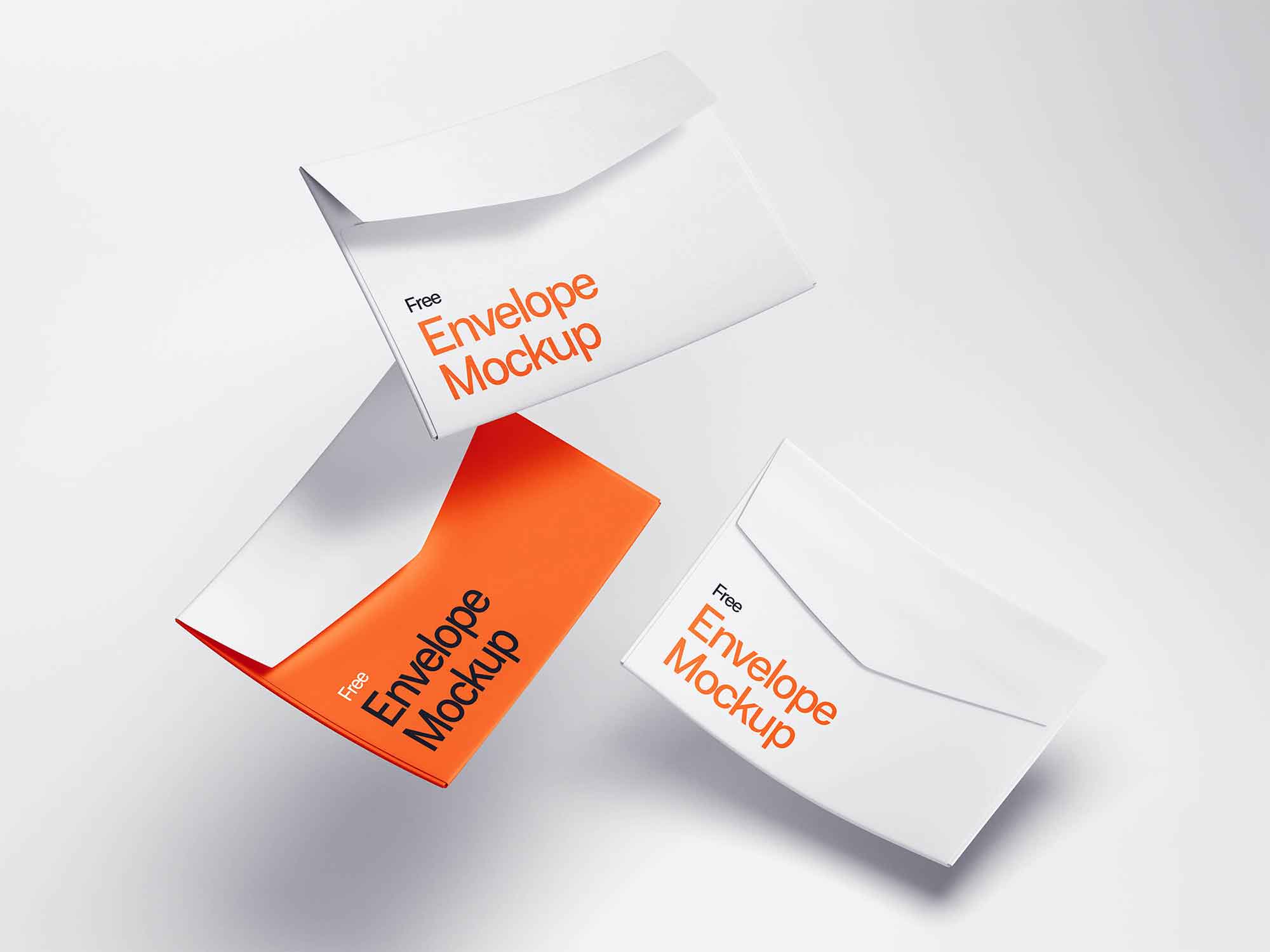 Free Floating Envelope Mockups PSD