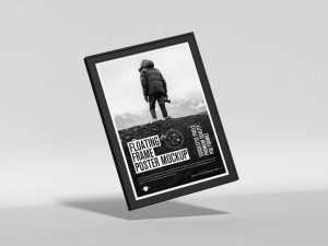 Free Floating Frame Poster Mockup PSD