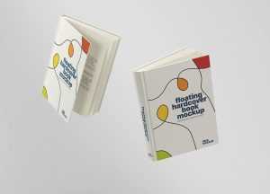 Free Floating Hardcover Book Mockup PSD