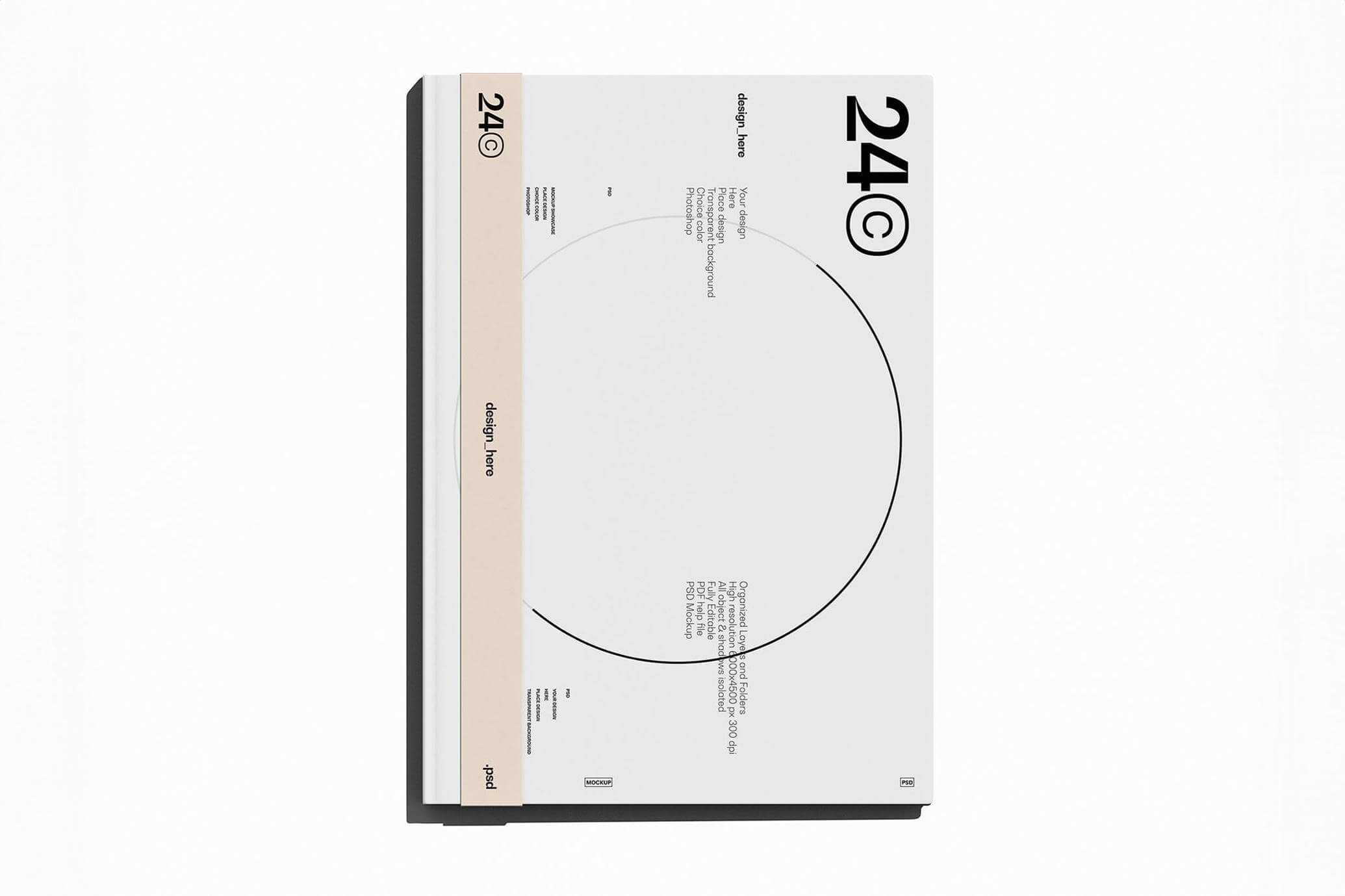 Free Floating Hardcover Book Mockup PSD