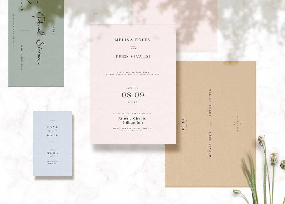 Free Floating Invitation Cards Shadow Overlay Mockup