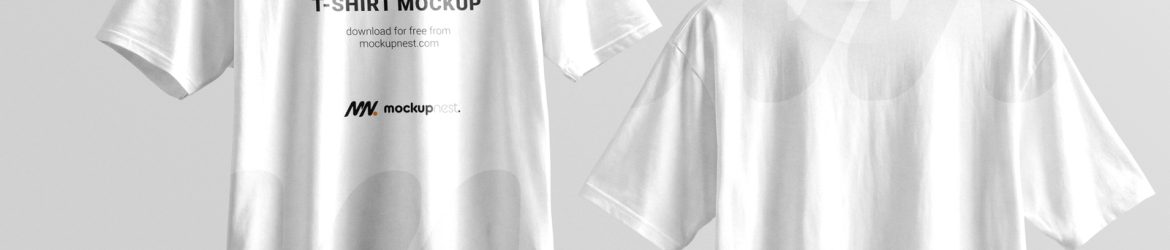 Free Floating Oversized T-Shirt Front And Back Mockup