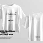 Free Floating Oversized T-Shirt Front And Back Mockup