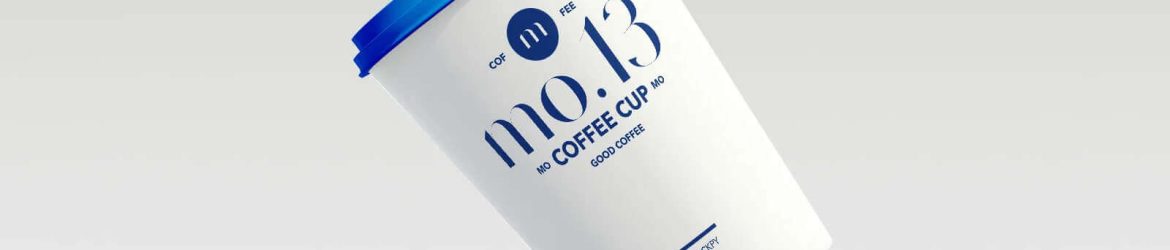 Free Floating Paper Coffee Cup Mockup PSD