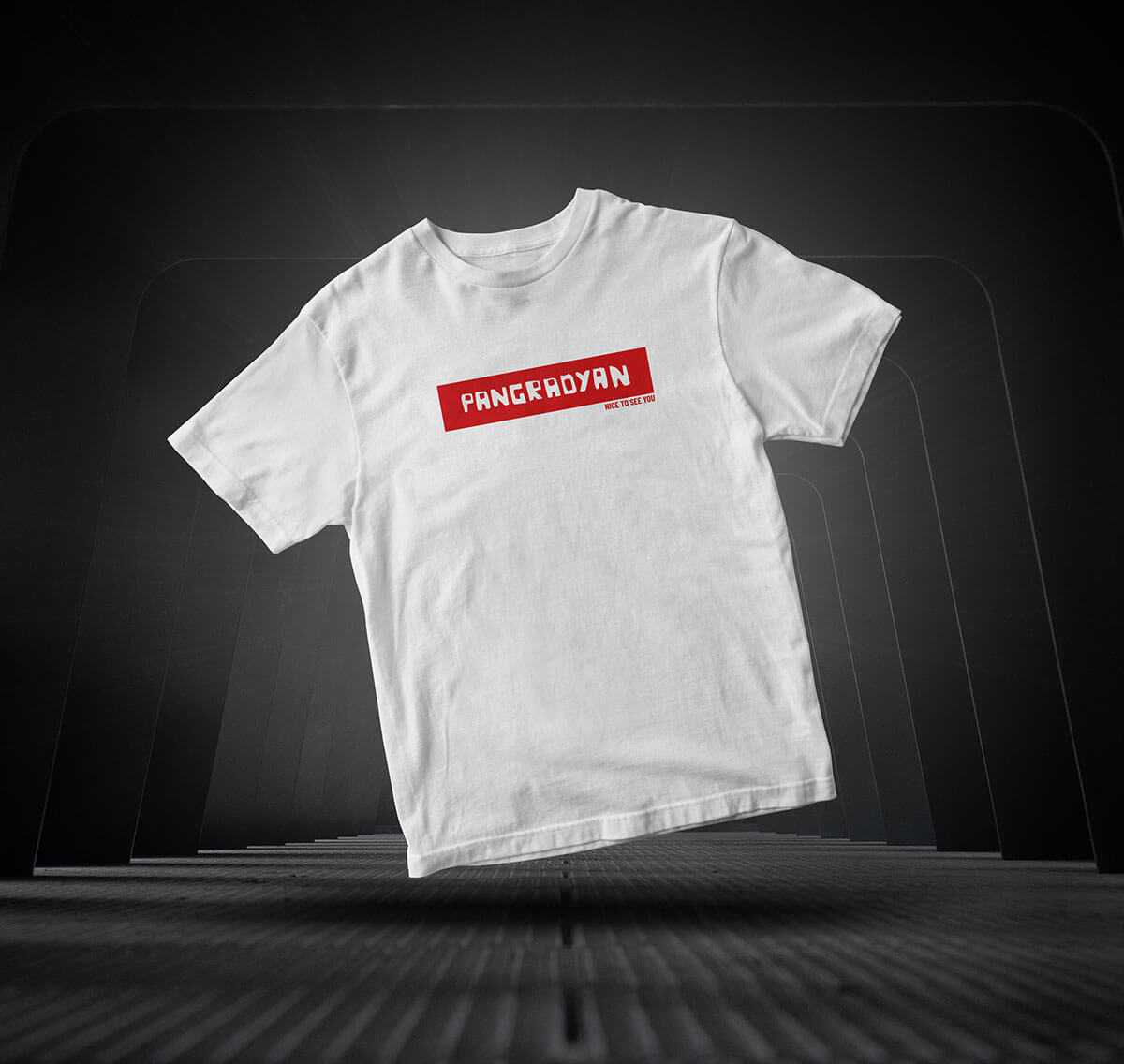 Free Floating Short Sleeves T-Shirt Mockup PSD