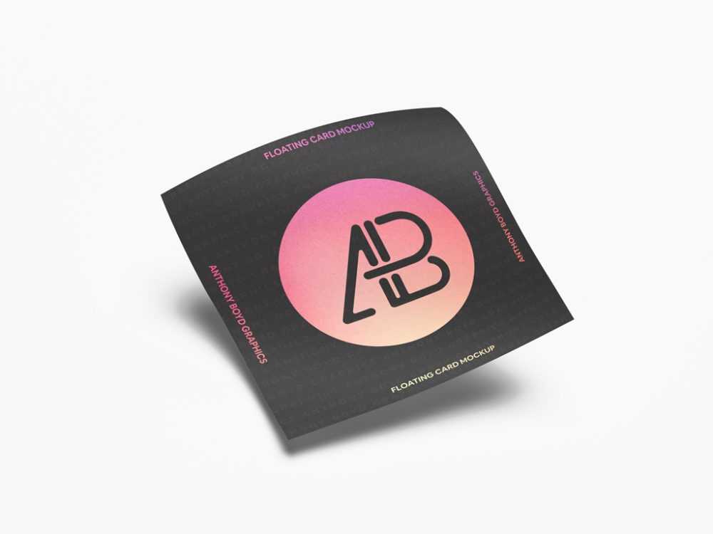 Free Floating Square Flyer Mockup PSD