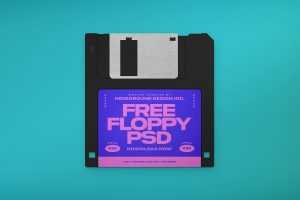 Free Floppy Disk Mockup PSD