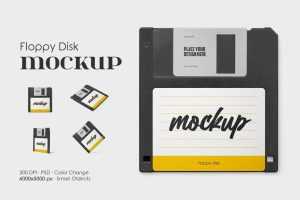 Free Floppy Disk Mockups PSD