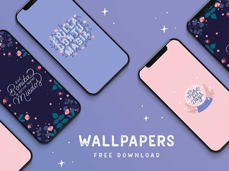 Free Floral Typography Iphone Wallpepr set