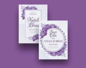 Free Floral Wedding Invitation Card Design PSD + Vector