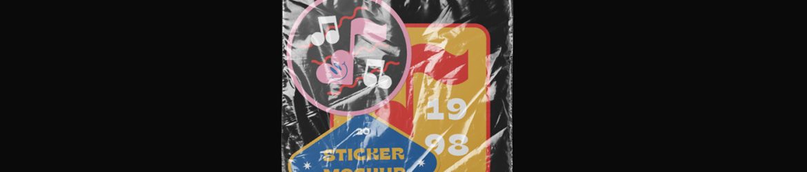 Free Foil with Three Sticker Mockup
