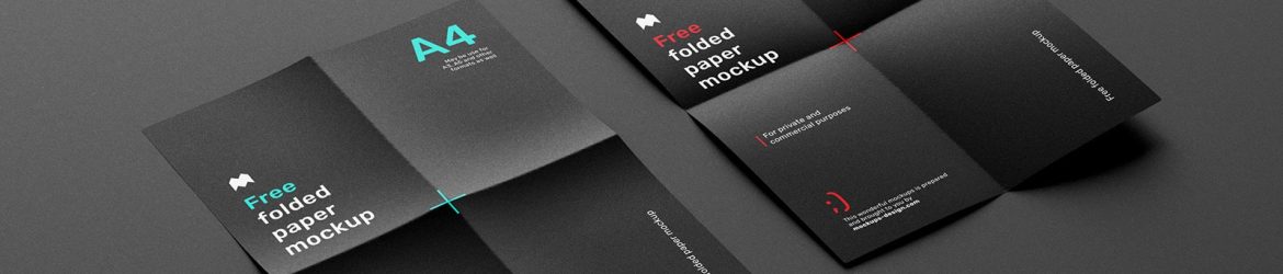 Free Folded A4 Paper Flyer Mockup 6 PSD set - Free PSD Mockups | PsFiles