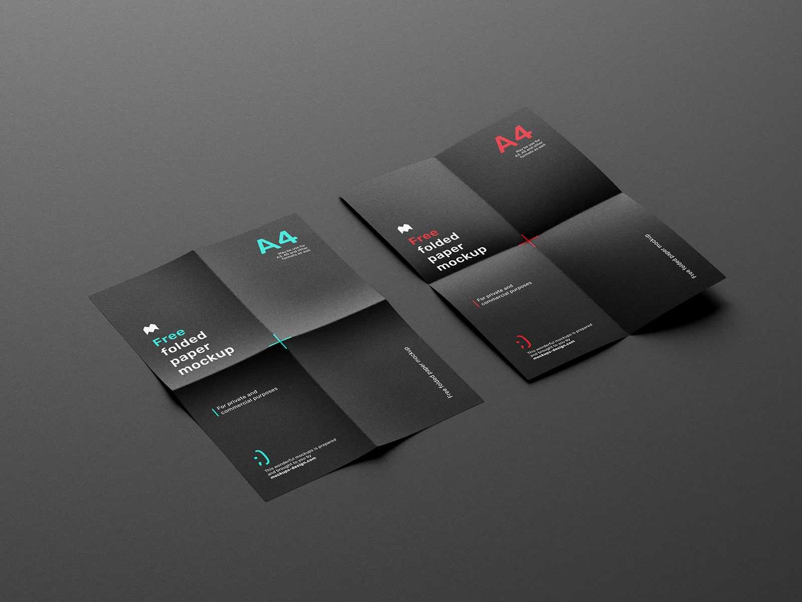 Free Folded A4 Paper Flyer Mockup 6 PSD set - Free PSD Mockups | PsFiles