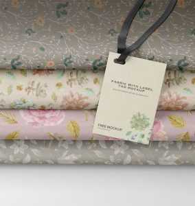 Free Folded Fabric Mockups with Label Tag Mockup PSD