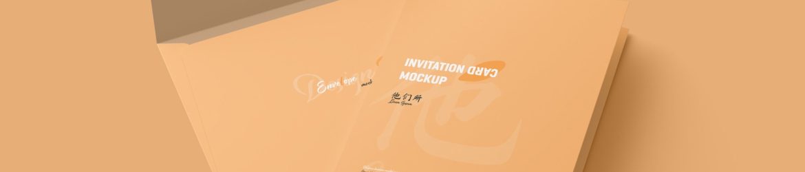Free Folded Invitation Card Mockup With Envelope Free Folded Invitation Card Mockup With Envelope
