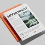 Free Folded Newspaper Mockup on Clean Minimal Background