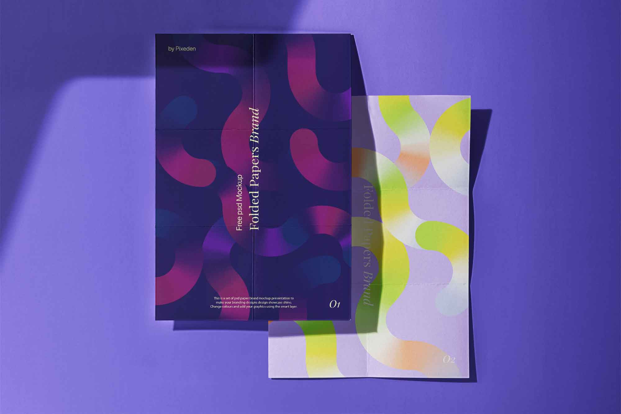 Free Folded Papers Mockup PSD