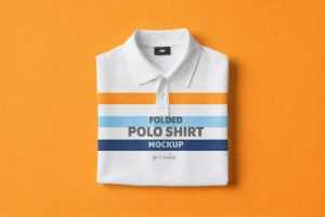 Free Folded Polo Shirt Mockup PSD – Realistic Apparel Branding