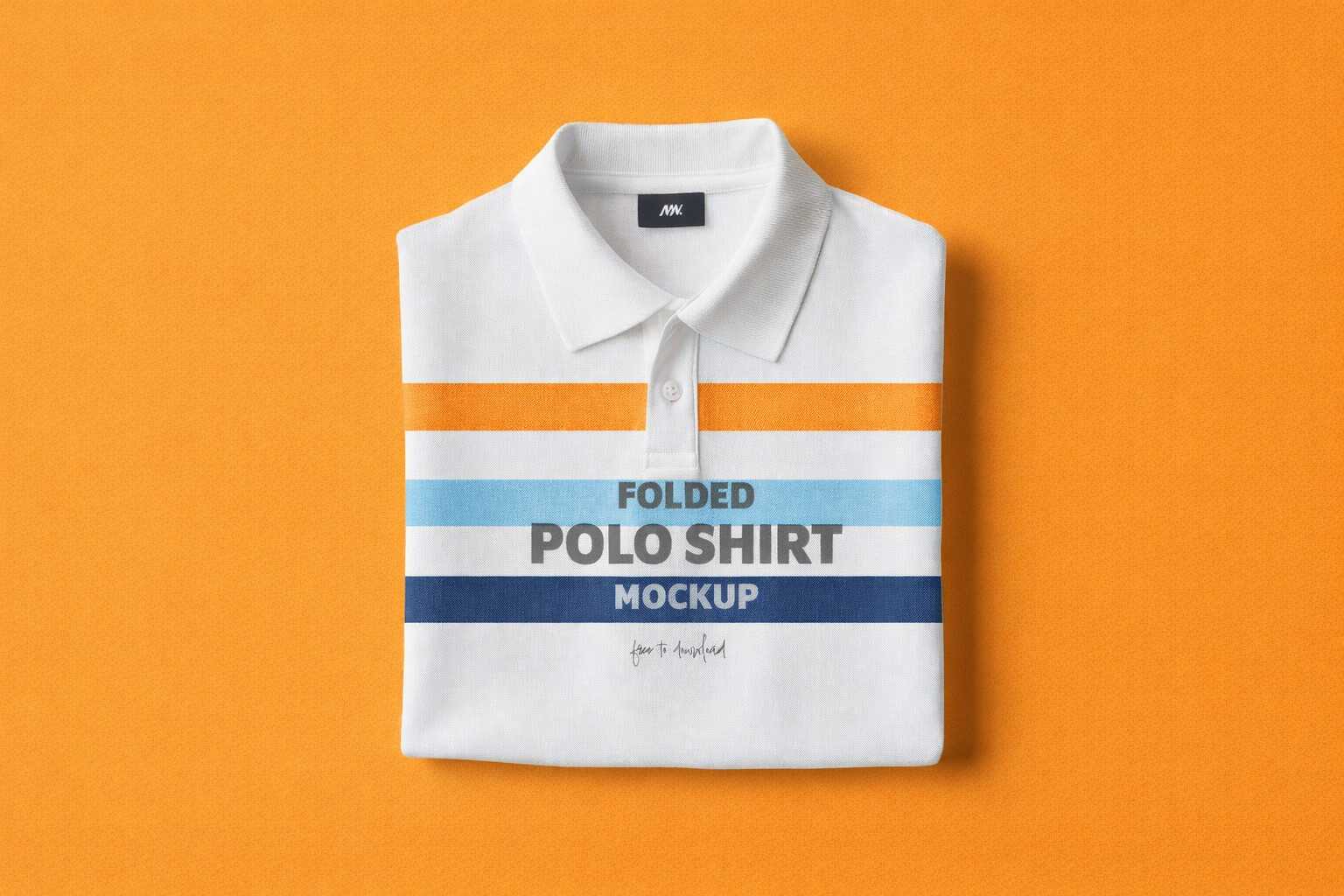 Free Folded Polo Shirt Mockup PSD – Realistic Apparel Branding