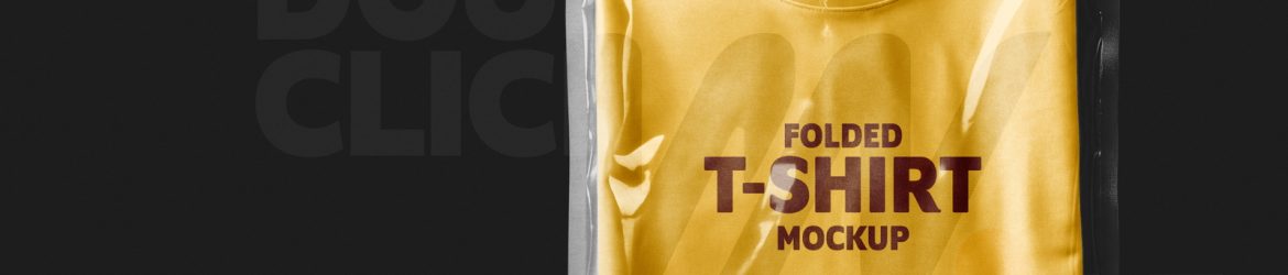 Free Folded T-Shirt In Plastic Zip Bag Mockup