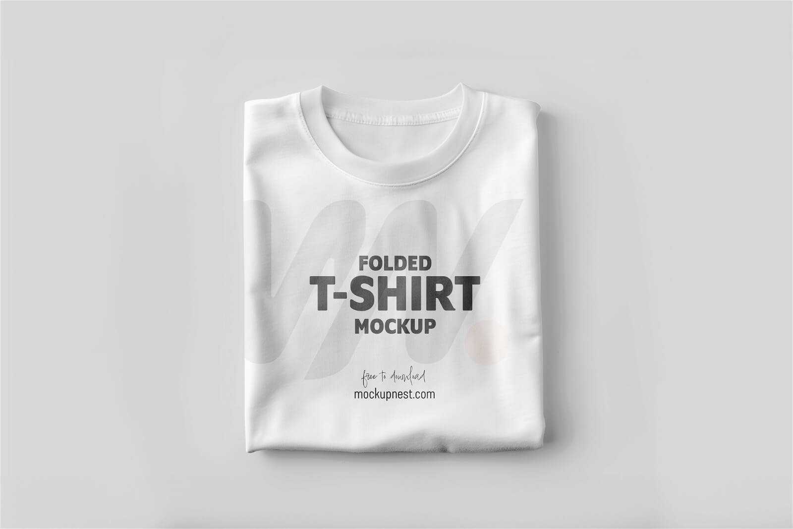 Free Folded T-Shirt Mockup PSD