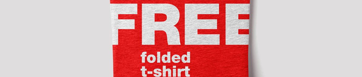 Free Folded T-Shirt Mockup PSD with Label Tag Mockup