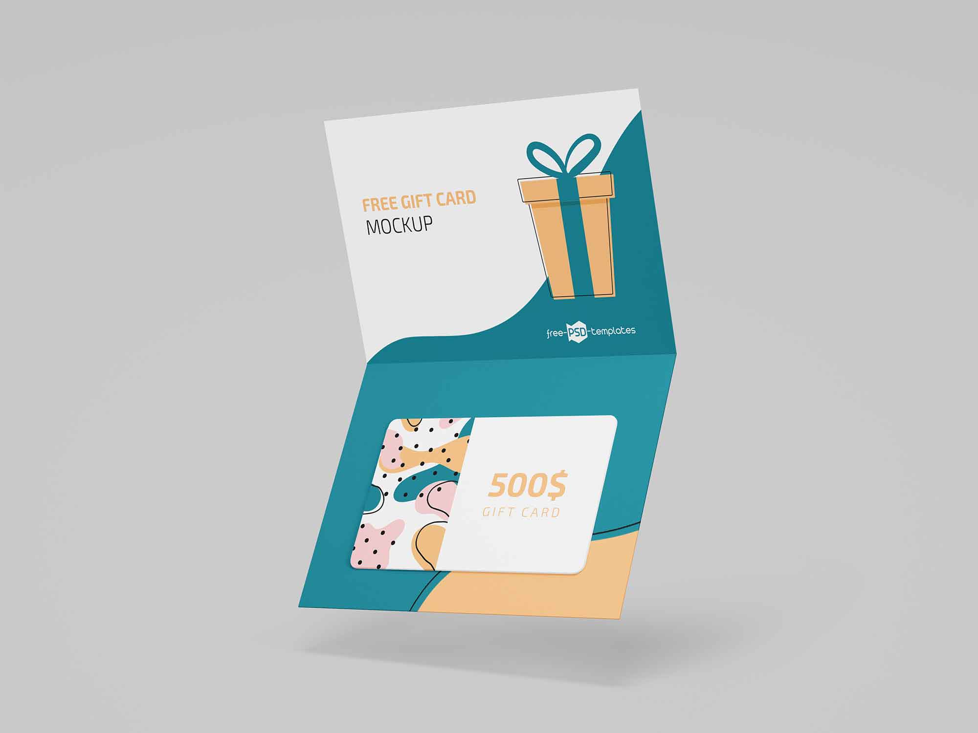 Free Folding Gift Cards Mockup 3 PSD